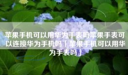 苹果手机可以用华为手表吗苹果手表可以连接华为手机吗「苹果手机可以用华为手表吗」