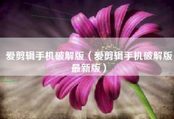 爱剪辑手机破解版（爱剪辑手机破解版最新版）