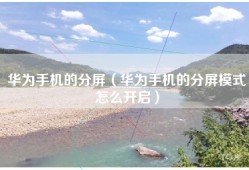 华为手机的分屏（华为手机的分屏模式怎么开启）