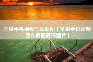 苹果手机视频怎么截图（苹果手机视频怎么截图高清图片）
